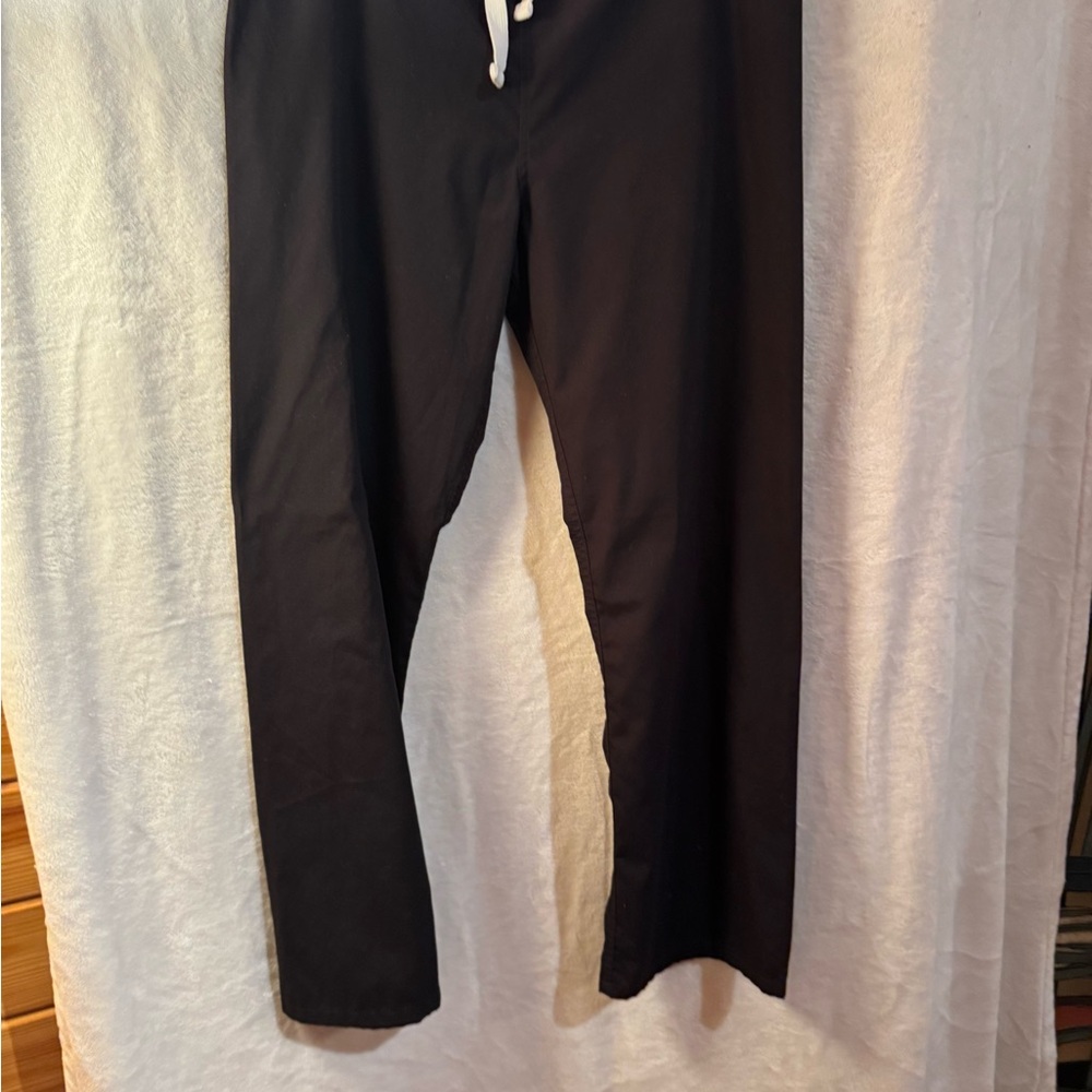 Urbane Black scrub pants with White Drawstrings